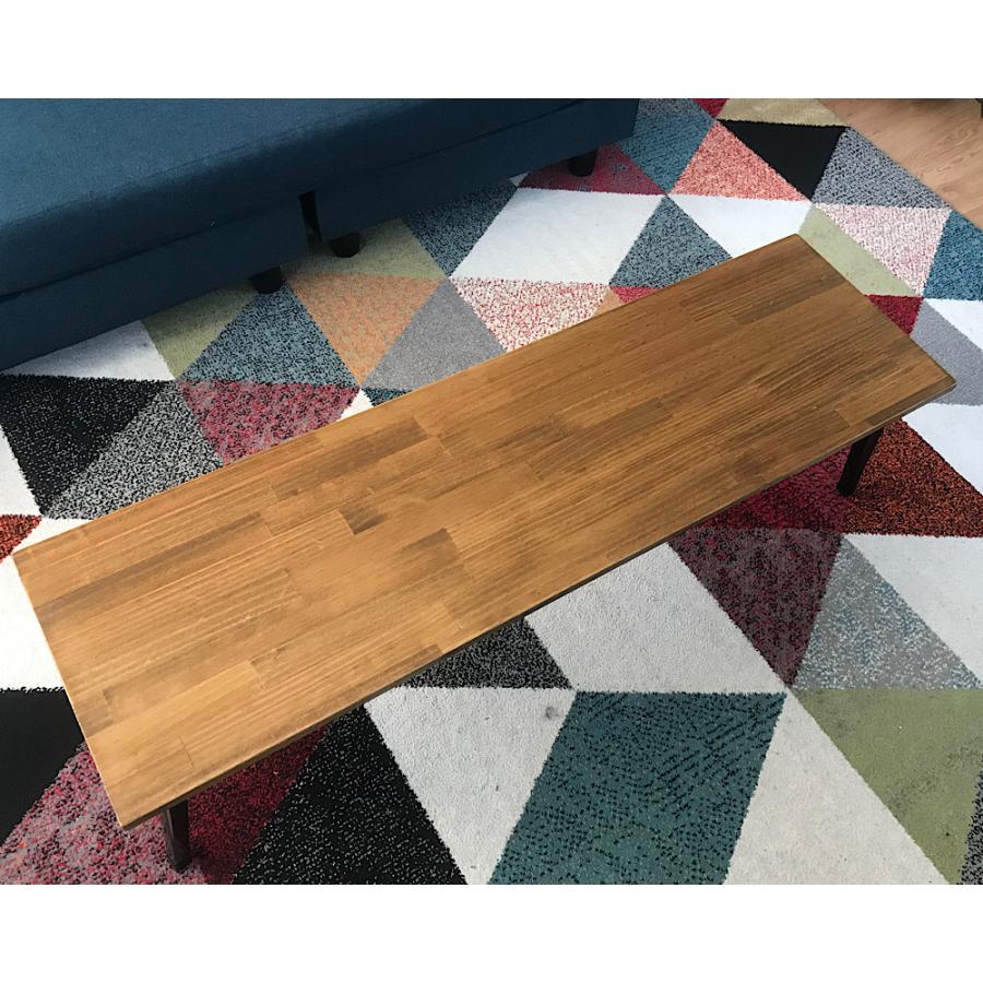 送料無料】 ローテーブル 長方形 120cm 35cm パイン エボニー 