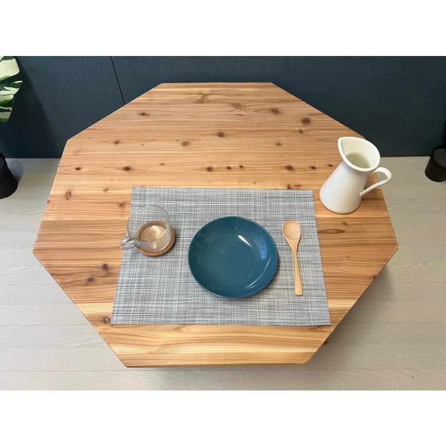 【送料無料】 ローテーブル 八角形 90cm 杉 ナチュラル 棚付き ローテーブル 八角形 90cm 杉 ナチュラル 棚付き / 栄町工房 木製 完成