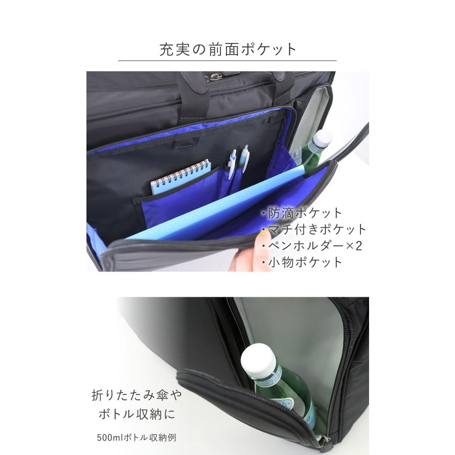 Ryu'sone ビジネスバッグ メンズ ビジネスボストン A3対応 2way 大容量 2ルーム ショルダー ナイロン 出張 大容量 爆買の画像