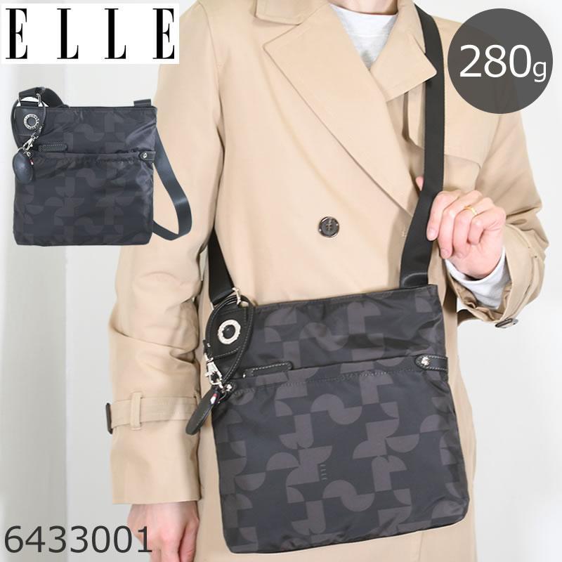 ELLE（エル） ショルダーバッグ レディース 斜めがけ 縦型 薄い