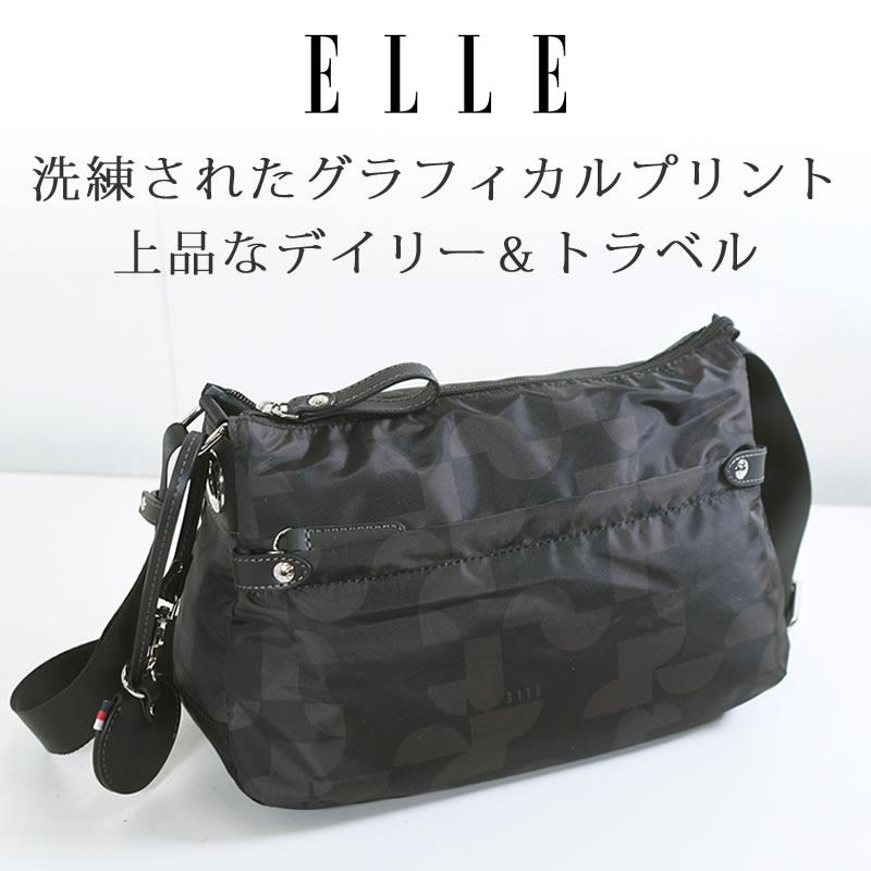 ELLE（エル） ショルダーバッグ レディース 軽い ナイロン 斜めがけ