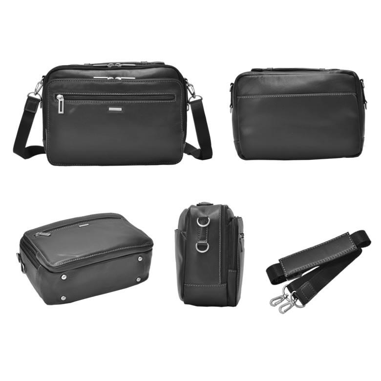 ショルダーバッグ メンズ 横 斜めがけ レザー 革 本革 2wayバッグ