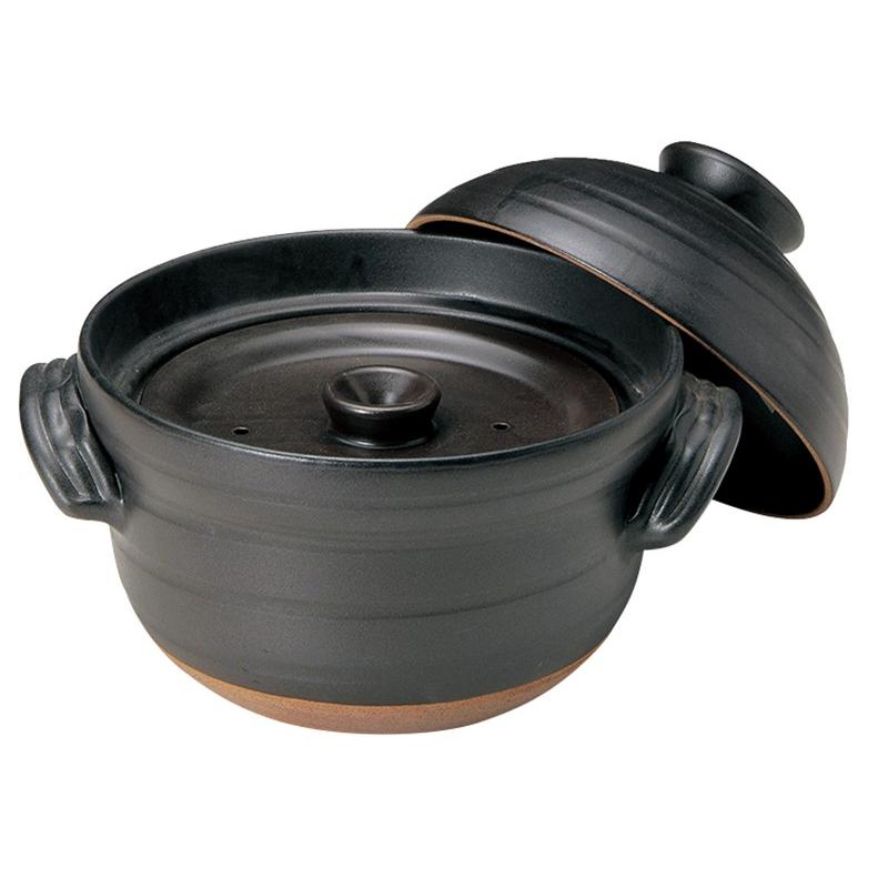 ふっくら美味しいごはんが炊ける大黒ごはん鍋 黒2合 ご飯鍋 炊飯鍋 炊き込みご飯 お粥 直火 土鍋 玄米ご飯 12 9 21 陶器のお店 Sakaeya 通販 Yahoo ショッピング