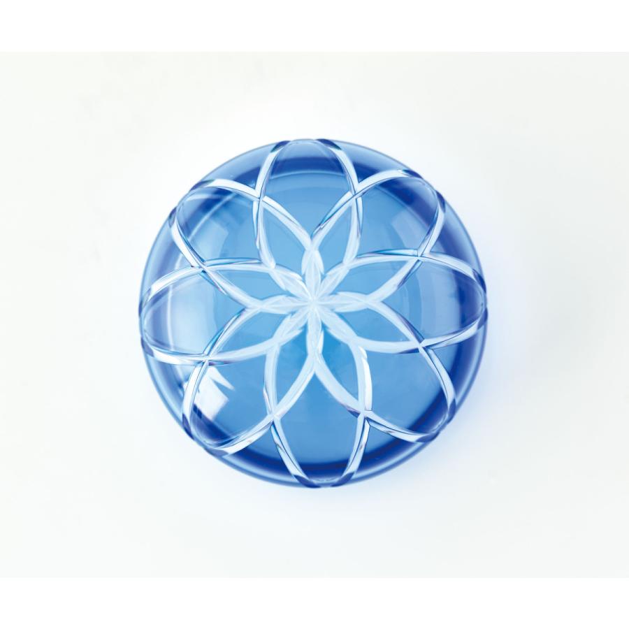 小型骨壺 江戸切子 花手まり 青 S【公式通販】