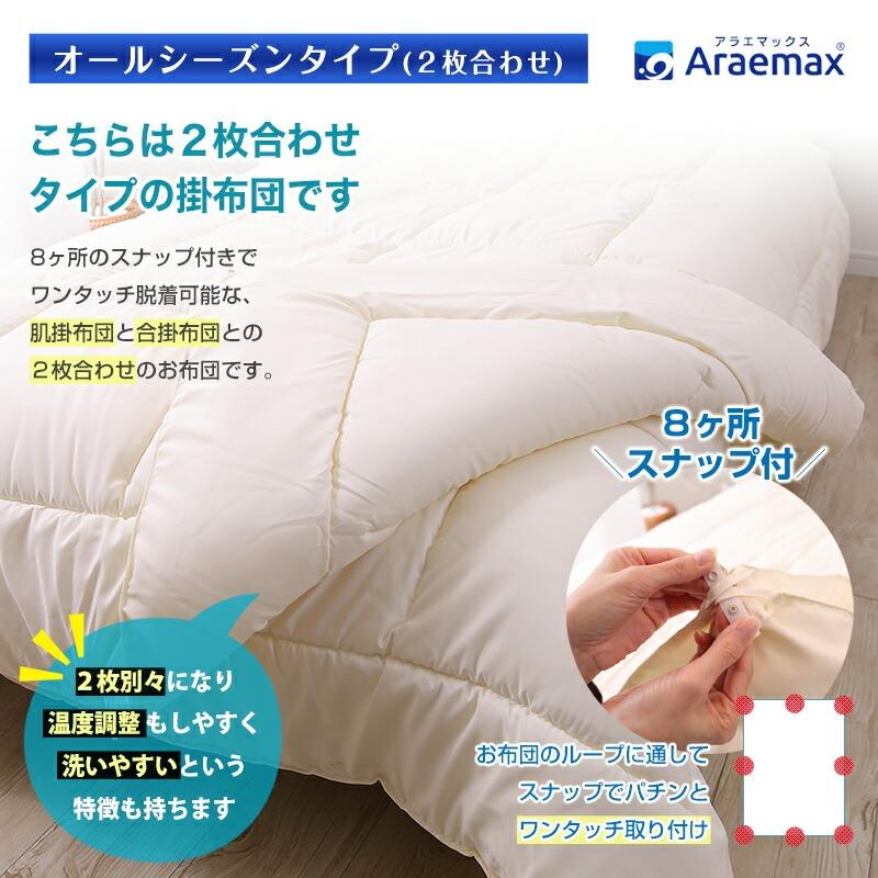 アラエマックス 掛け布団 シングル ウォシュロン 洗えるオール