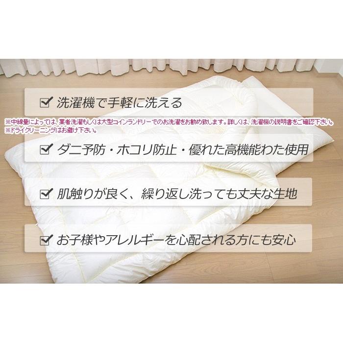 マイクロマティーク生地 洗える 2枚合せ 掛布団 ジュニア ダクロン（R）FRESH4穴 中わた使用 オールシーズン 爆買_6