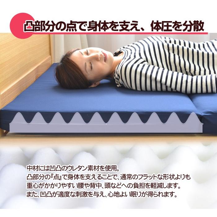 点で支える 体圧分散 三つ折りマットレス シングル 〔〕 : ふとん工場 