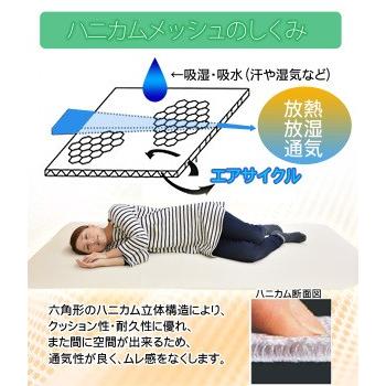 ハニカムメッシュ ベッドパッド 敷きパッド シングルサイズ