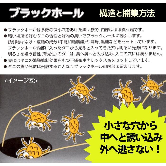 ダニ捕りパック ブラックホール（1袋2枚入）防ダニ シート 防虫
