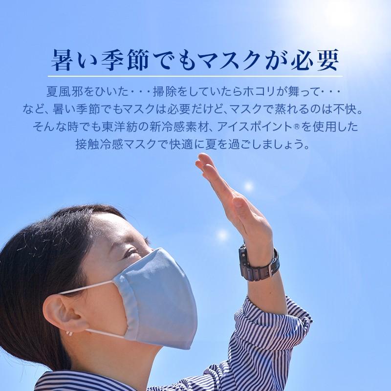マスク 日本製 冷感 クール マスク 東洋紡 アイスポイント 立体 2色 大人 男女兼用 ウィルス対策 花粉対策 細菌 飛沫感染｜sakai-f｜02