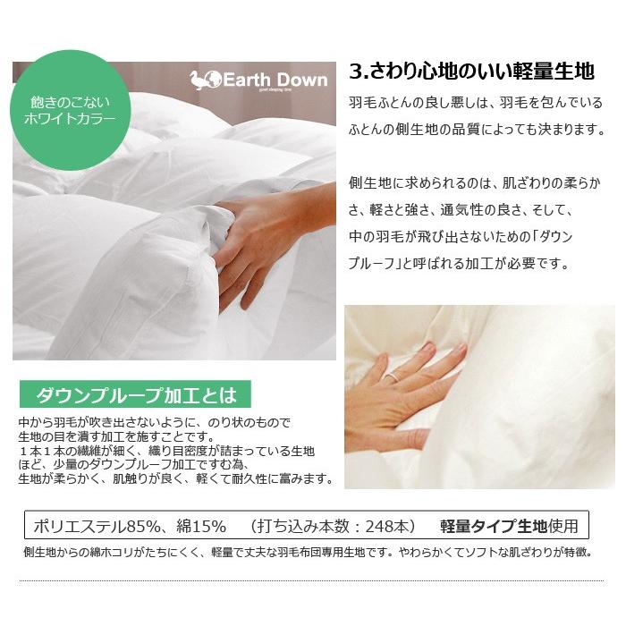 アースダウン 羽毛布団 ジュニア 日本製 無地 ナチュラル羽毛掛け布団