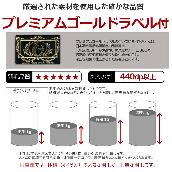 日本製 羽毛布団 最高級羽毛掛け布団 ダブルサイズ ホワイトダウン95