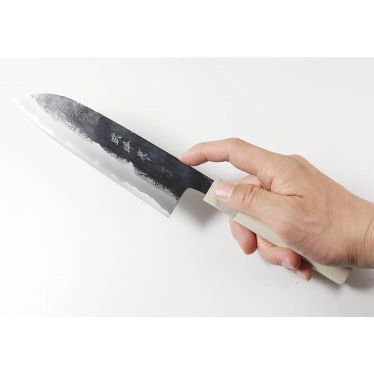 武峰作 黒打 三徳包丁 包丁 青紙一号 165mm 和式 #241435 プレゼント
