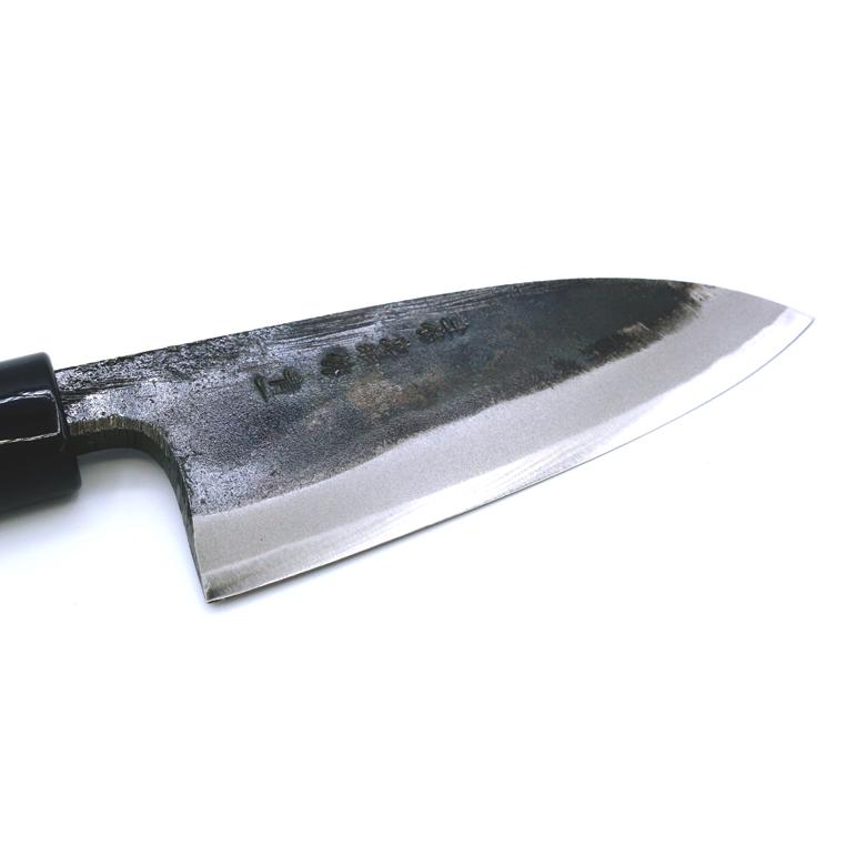 両刃 黒打 小出刃 包丁 青一 105mm #531-061鍛冶屋 和式 #241729 両刃 黒打 小出刃 包丁 青一 105mm #531-061鍛冶屋 和式 #241729