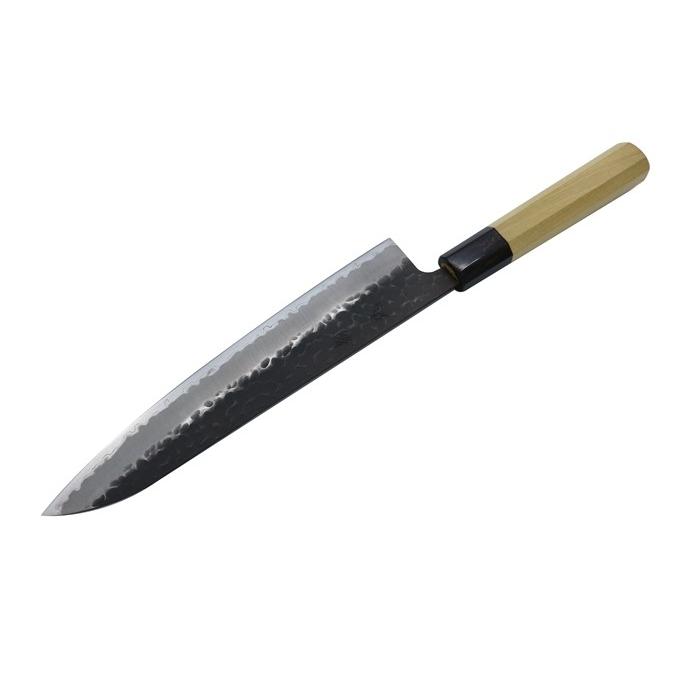 切付包丁 黒打ち 220mm 鎚目 ステンレス 八角柄 和包丁 牛刀 切付包丁 黒打ち 220mm 鎚目 ステンレス 八角柄 和包丁 牛刀