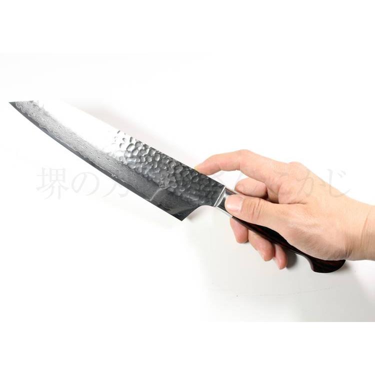 堺孝行 #7400 最高級33層槌目 ダマスカス 剣型牛刀 刃渡り 190mm 包丁