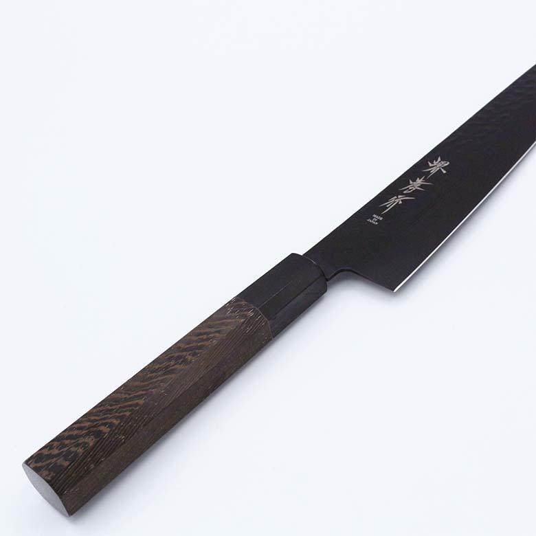 堺孝行 黒影 V金10号 鎚目 黒フッ素加工 和牛刀 210 mm 包丁 堺孝行 黒影 V金10号 鎚目 黒フッ素加工 和牛刀 210 mm 包丁