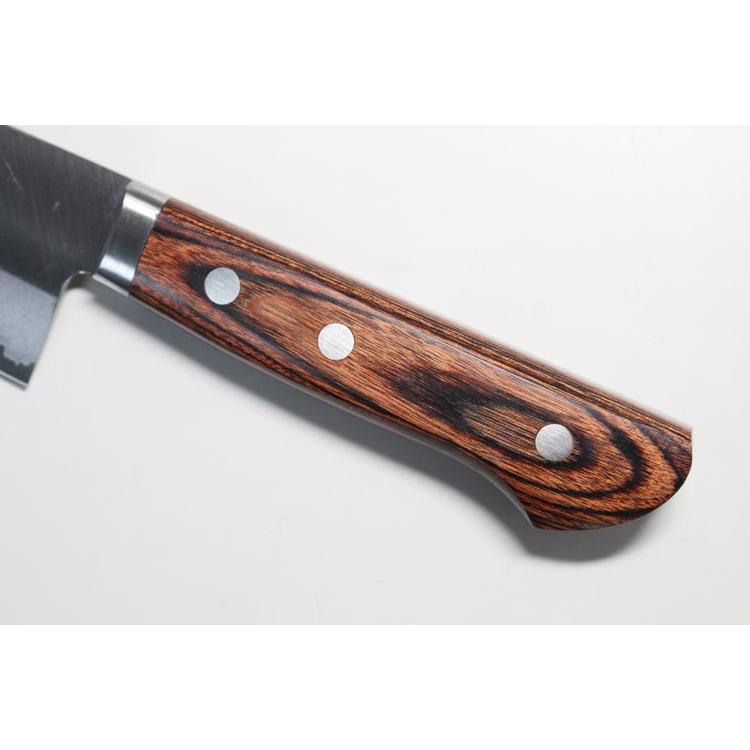 銀三 三徳包丁 マホガニ 165mm 切れるよろこび 銀3鋼 梨地仕上げ 三徳
