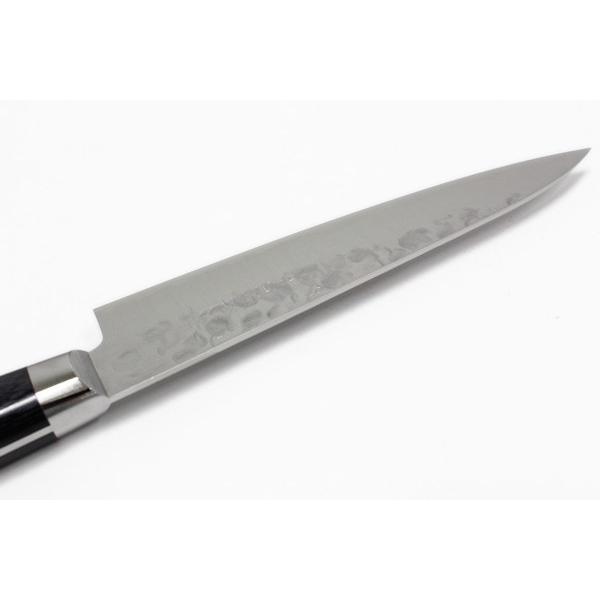 ギフト 高村刃物 ステンレスV金10号鋼・槌目 ペティナイフ 130mm 黒柄