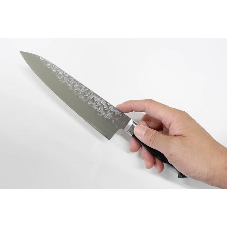 【新品未使用】牛刀包丁　槌目【日本製和包丁】DPゴールド鋼　口金付き 楽天市場】包丁 牛刀 210mm 佐治打刃物 槌目 スーパーゴールド2