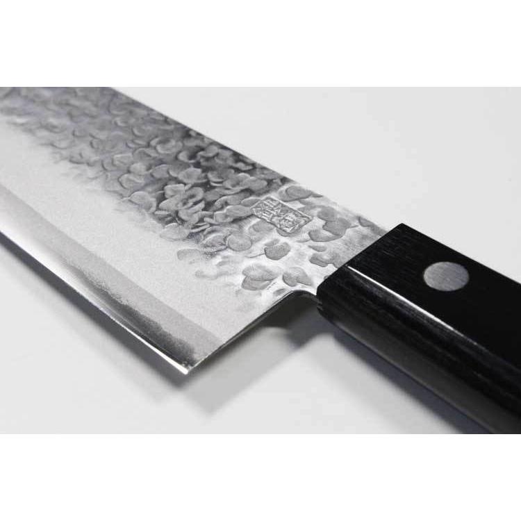 クロマックス鋼 槌目 三徳包丁 黒合板 刃渡り 170mm 17cm 一生 クロマックス鋼 槌目 三徳包丁 黒合板 刃渡り 170mm 17cm 一生
