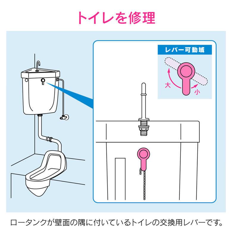 ガオナ GAONA これエエやん GA-NG016 トイレ用レバーハンドル 隅付ロータンク用 (大小切替付 交換用 アイボリー) プレゼント おすすめ | カクダイ | 02