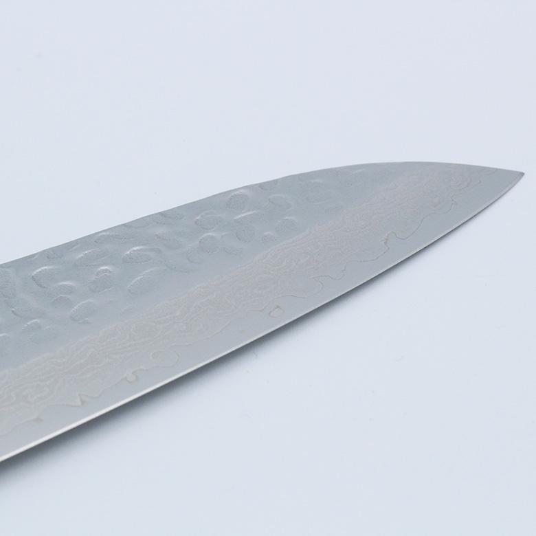 翁流 黒合板柄 口金付 17層鋼 三徳包丁 180mm 包丁 高級 家庭用