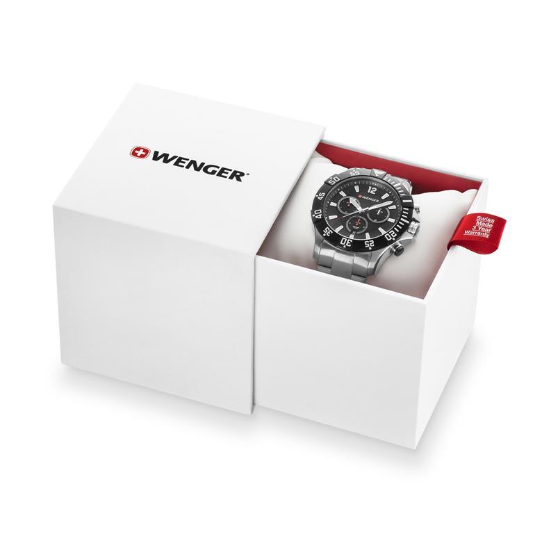 腕時計 メンズ WENGER ウェンガー 正規品 SEAFORCE CHRONO シーフォース クロノ ステンレス製 バンドシルバー 文字盤ブラック アナログ クォーツ 01.0643.117｜sakai-fukui｜05