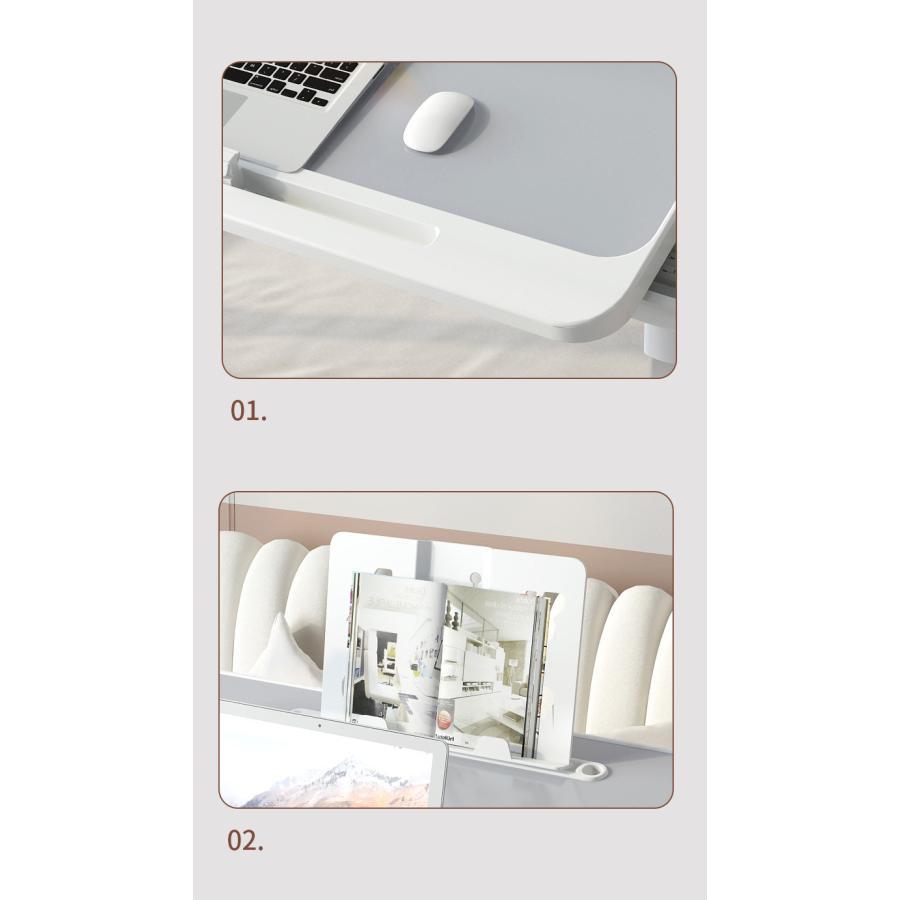 折りたたみテーブル ノートパソコンスタンド スマホスタンド ローテーブル PCデスク ワークテーブル 引き出し付き 高さ角度調節可能 多機能 軽量 机｜sakaki-shop｜13