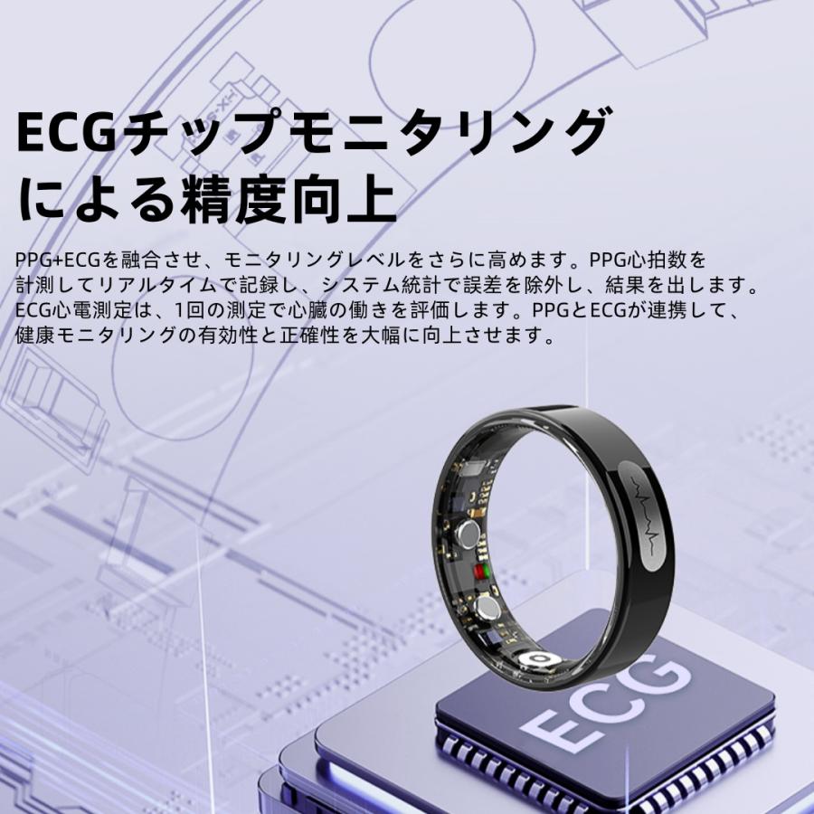 充電タンク付き】スマートリング 健康管理 日本製センサー心拍数