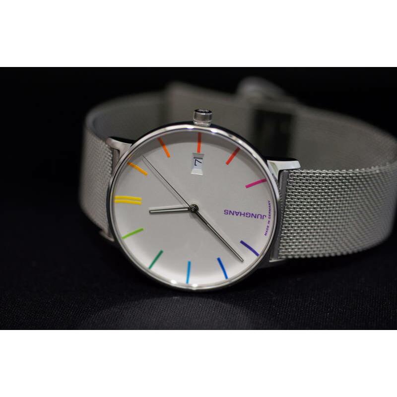 国内正規品ドイツ製ユンハンス FORM A Bauhaus Edition　世界限定1000本　バウハウス・デッサウ100周年を記念モデル　クォーツ　ホワイト文字盤 41 4580 44の画像