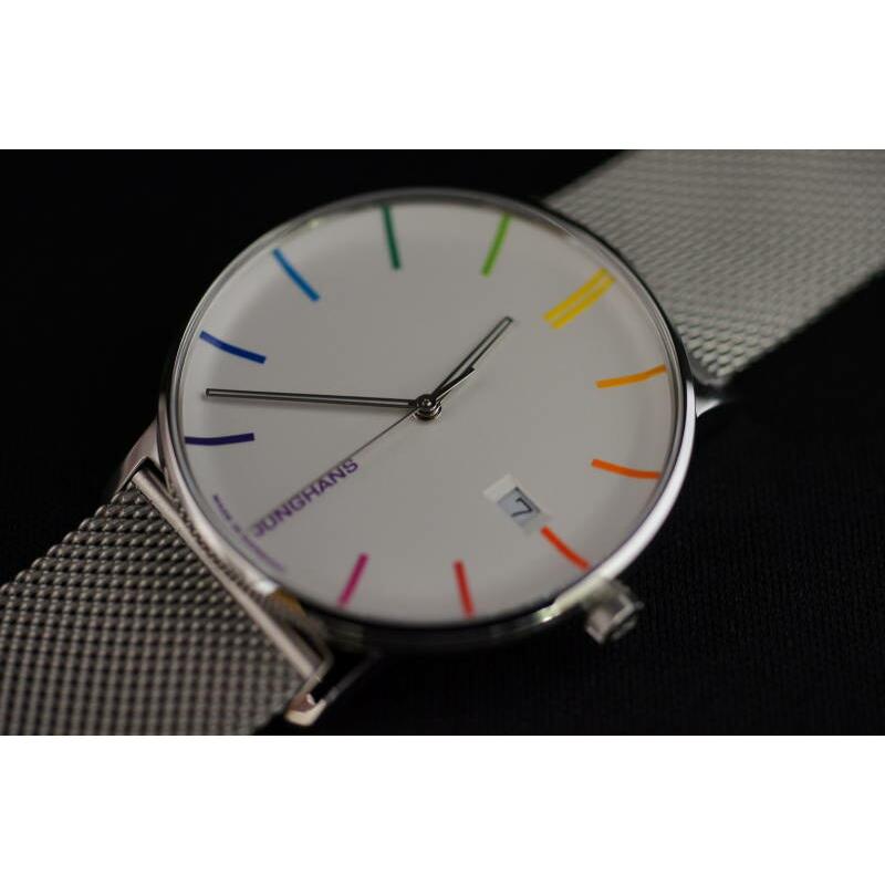国内正規品ドイツ製ユンハンス FORM A Bauhaus Edition　世界限定1000本　バウハウス・デッサウ100周年を記念モデル　クォーツ　ホワイト文字盤 41 4580 44の画像