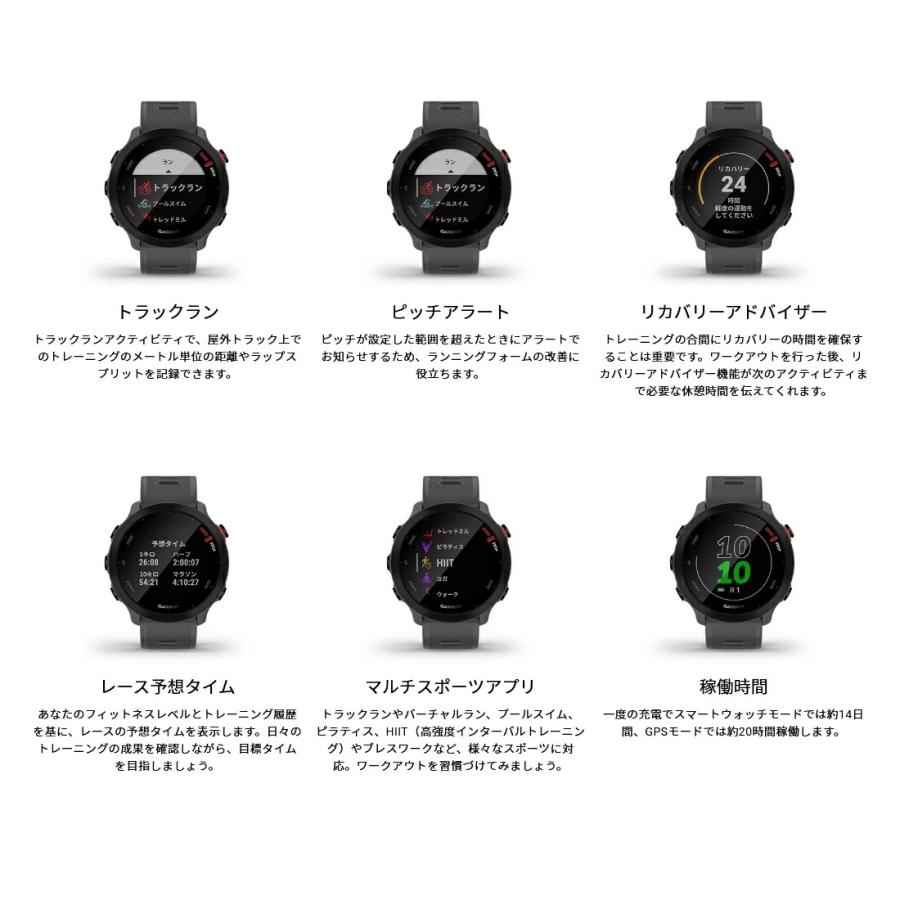 GARMIN　ガーミン　スマートウォッチ　ランニング　ForeAthlete 55　010-02562-40　010-02562-41　010-02562-42　010-02562-43｜sakamoto-w｜07