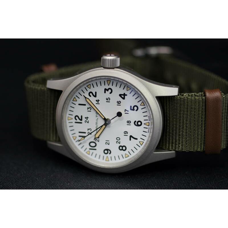 国内正規品HAMILTONハミルトン カーキKHAKI フィールドメカ ホワイト