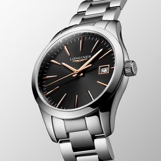 正規品ロンジンlongines　スイス製　コンクエストクラシック　Conquest　クォーツ　34ミリケース　ユニセックス　　L2.386.4.52.6　L23864526の画像