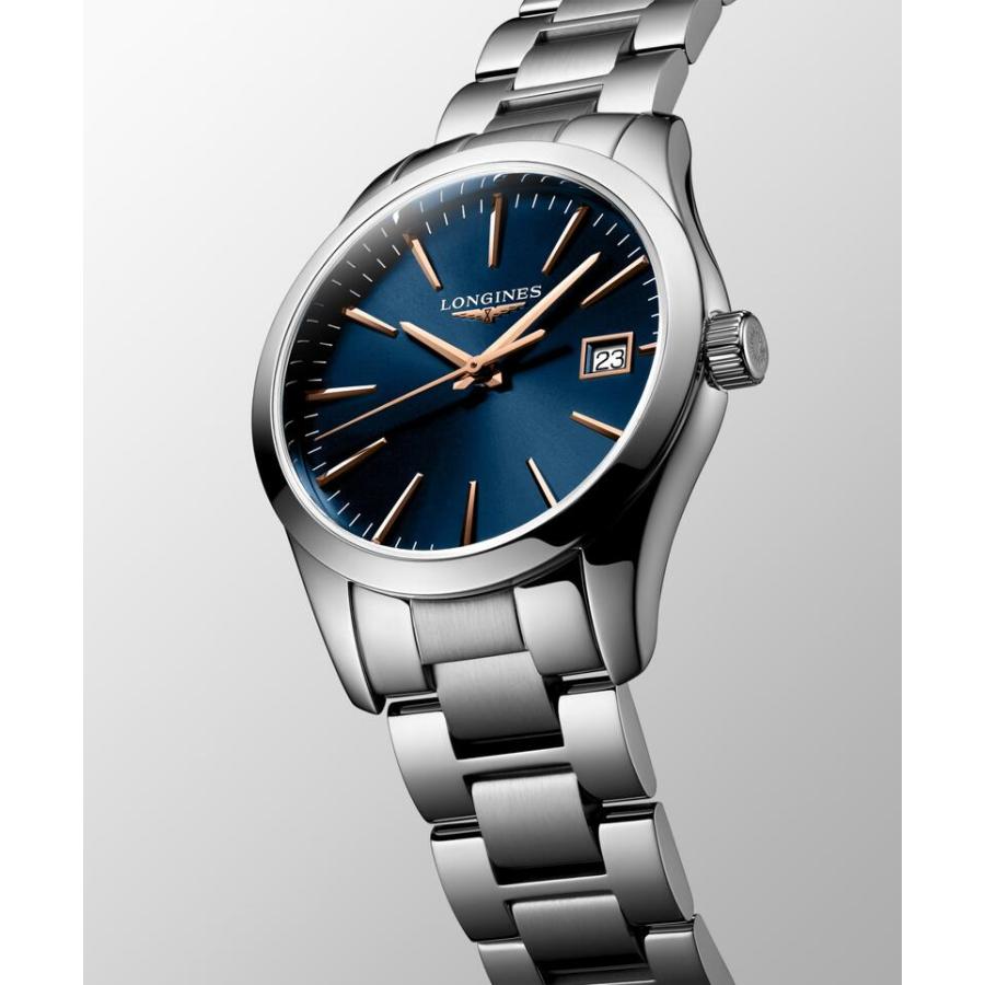 正規品ロンジンlongines　スイス製　コンクエストクラシック　Conquest　クォーツ　34ミリケース　ユニセックス　ブルー文字盤　　L2.386.4.92.6　L23864926の画像