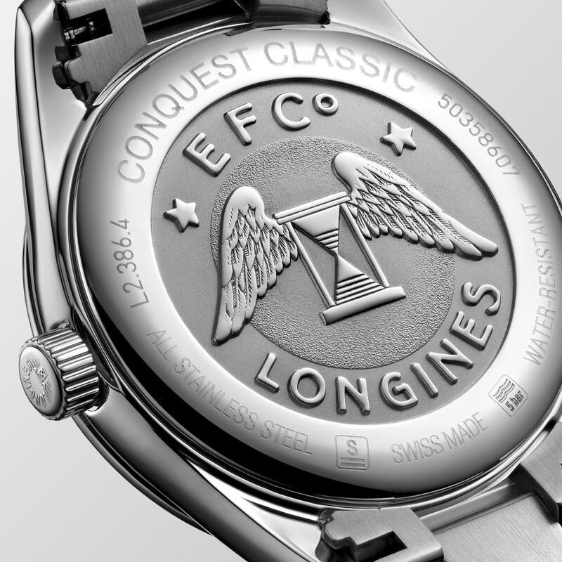 正規品ロンジンlongines　スイス製　コンクエストクラシック　Conquest　クォーツ　34ミリケース　ユニセックス　ブルー文字盤　　L2.386.4.92.6　L23864926の画像