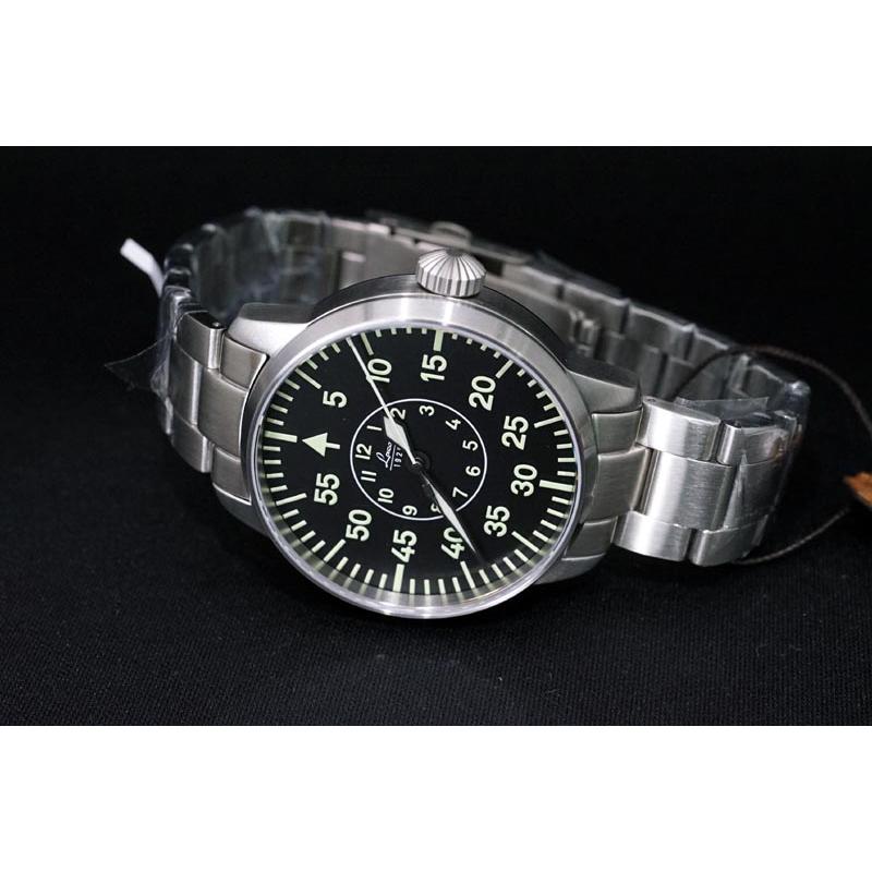 美品Laco 1925 クロノグラフ 腕時計 シルバーミリタリーパイロット