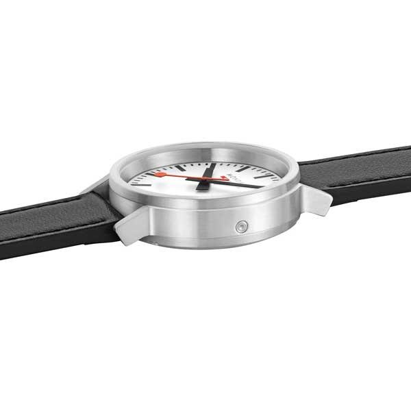 MONDAINE　モンディーン　stop2go　ストップ・トゥ・ゴー　クォーツ　ホワイト文字盤　41ミリケース　グレープレザー　腕時計　MST.4101B.LBV.2SEの画像