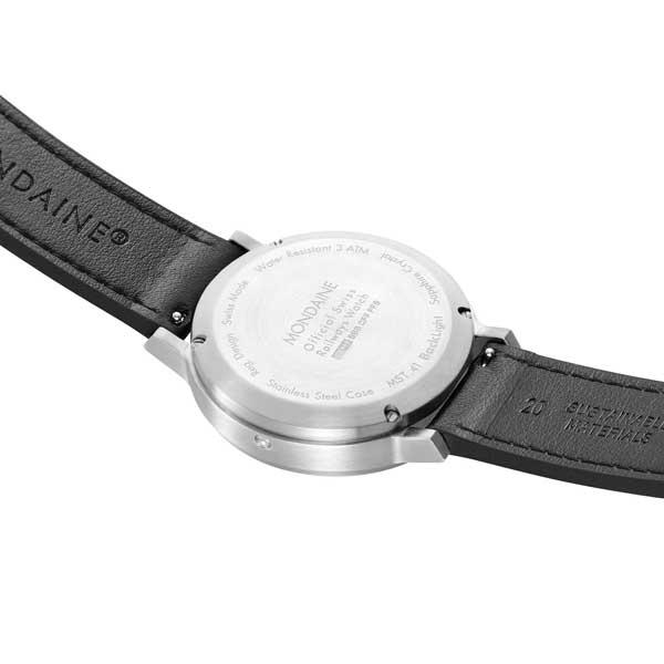 MONDAINE　モンディーン　stop2go　ストップ・トゥ・ゴー　クォーツ　ホワイト文字盤　41ミリケース　グレープレザー　腕時計　MST.4101B.LBV.2SEの画像