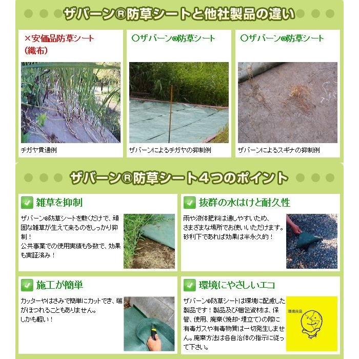 ザバーン防草シート240 巾1mx長さ30m グリーン(緑) 1x30m【2021年10/30より個人宅不可 沖縄離島別途見積】【代引不可】の画像