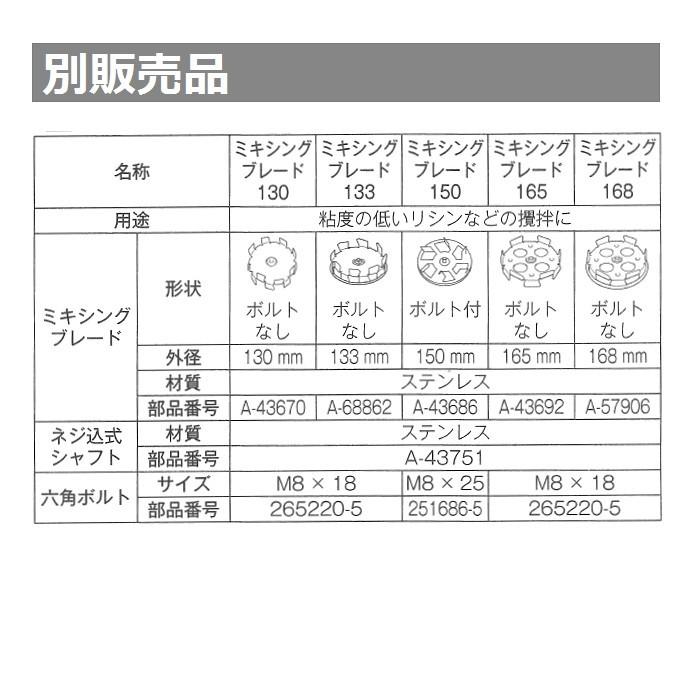 リンゴ様確認用 マキタ（makita） 低粘度 純正品 ミキシングブレード150 (羽根) A