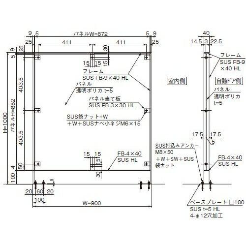 杉田エース 241-714 自動ドア用安全ガード 直送品 仕入先在庫品｜sakan｜02