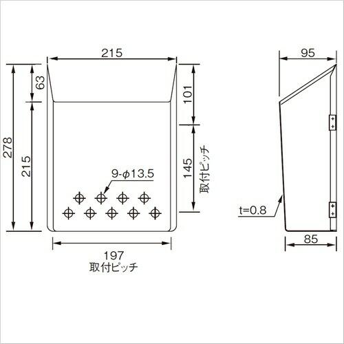 専用商品 杉田エース 244-271 ドア用郵便受箱SUS 直送品 仕入先在庫品