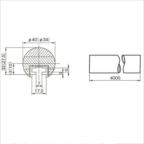 杉田エース 453-880 塗装 集成材フレックス手すり 34x4000 直送品 仕入