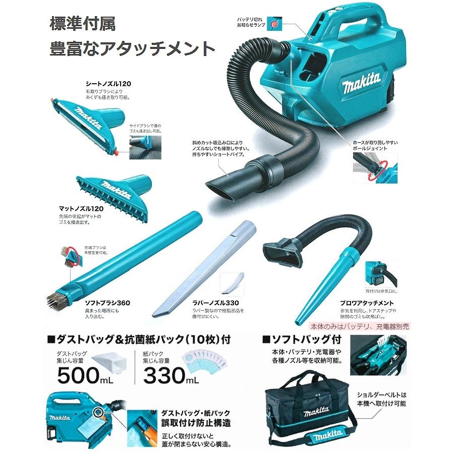 マキタ(makita) 車内清掃向け 10.8V充電式クリーナセット CL121DSH(家庭用機器 コードレス掃除機)｜sakan｜03