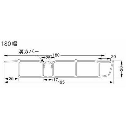 タキロン デッキ材 中空形 新グレー 180×3650 5本入「沖縄・離島、送料別途見積り」【個人宅配送不可】_1