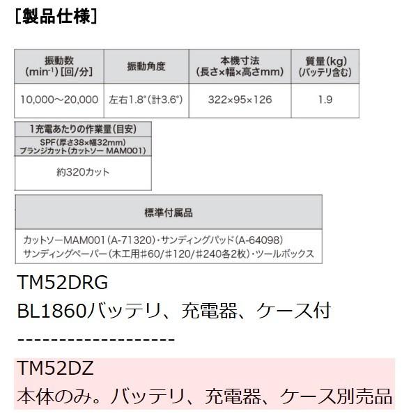 【新商品 納期未定】マキタ TM52DRG 18V 充電式マルチツールセット makita :maki0088381741286:佐勘金物店