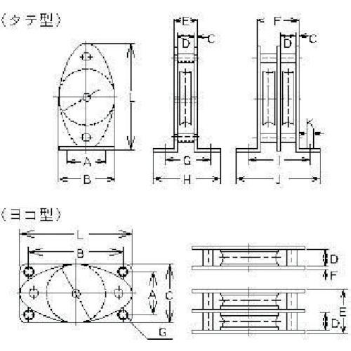 □水本機械製作所 ステンレス 固定ブロックヨコ型 参考使用荷重 □水本機械製作所 ステンレス 固定ブロックヨコ型 参考使用荷重