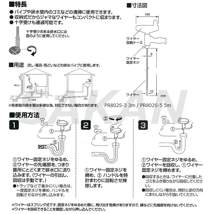 サンエイ化学 【排水管のつまり解消】 三栄水栓(SANEI) PR802S-3 収納